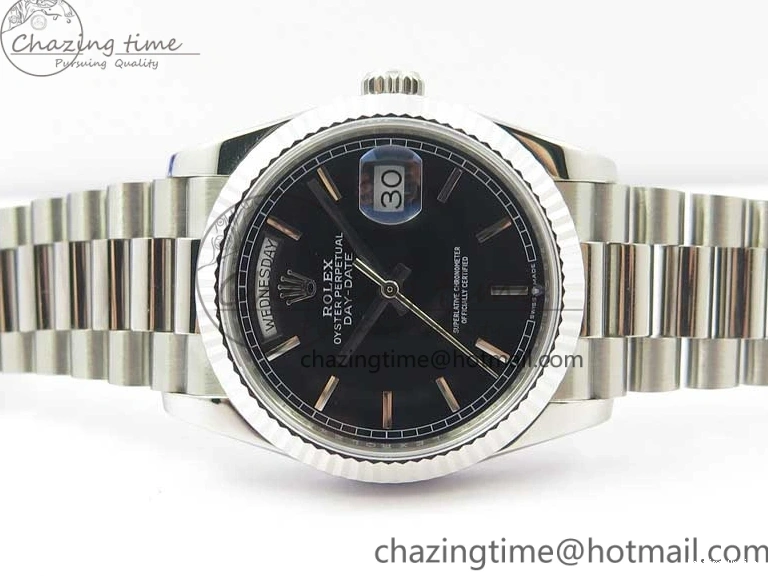 1218 Day-Date 36 SS 128239 Bp Maker Best Edition Black Dial on President Bracelet TimelessDesign 3151